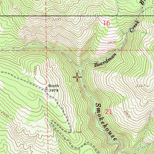 Topographic Map of Boardman Creek, CA