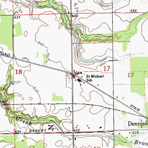 Topographic Map of Saint Michael's Catholic Church, MI