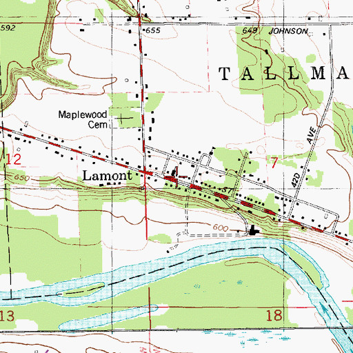Topographic Map of Lamont Christian Reformed Church, MI