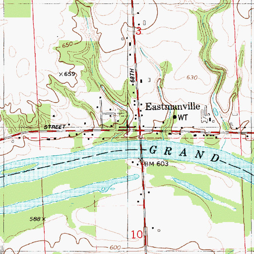 Topographic Map of Eastmanville United Reformed Church, MI