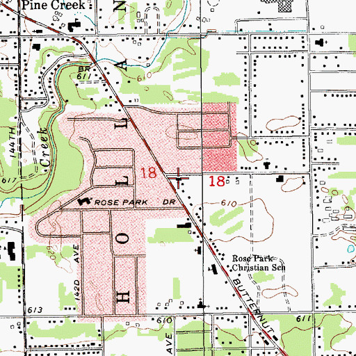 Topographic Map of Lakeshore Church of Christ, MI