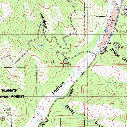 Topographic Map of Boardman Gulch, CA
