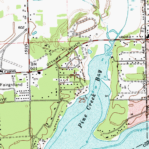 Topographic Map of Crosswinds Community Church, MI
