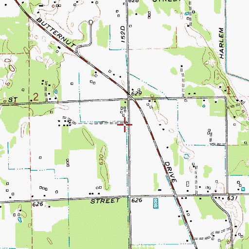 Topographic Map of Northpoint Assembly of God Church, MI