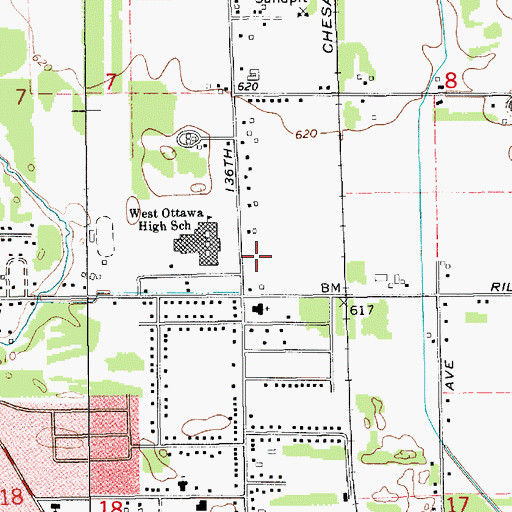 Topographic Map of Harvestime Fellowship Church, MI