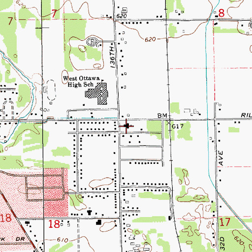 Topographic Map of Grace Reformed Church, MI