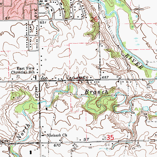 Topographic Map of First Assembly of God Church, MI