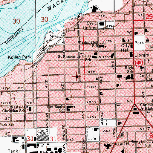 Topographic Map of Fourth Reformed Church, MI