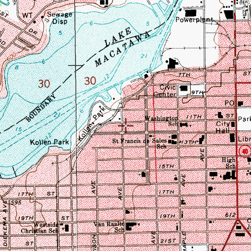 Topographic Map of Holland Friends Church, MI