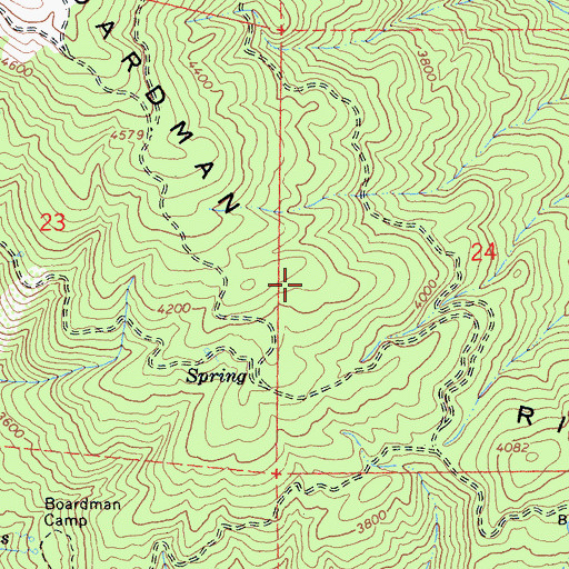 Topographic Map of Boardman Ridge, CA