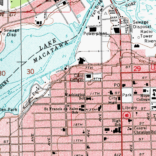 Topographic Map of Potter's Wheel Bible Church, MI