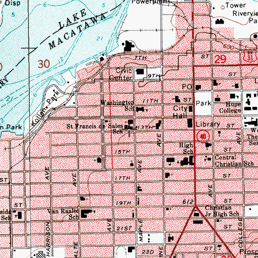 Topographic Map of Saint Francis de Sales Catholic Church, MI