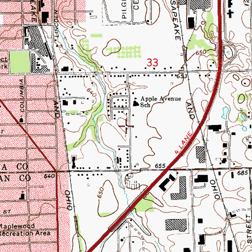 Topographic Map of Trinity Reformed Church, MI