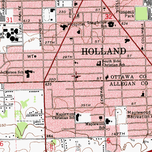 Topographic Map of Zion Lutheran Church, MI