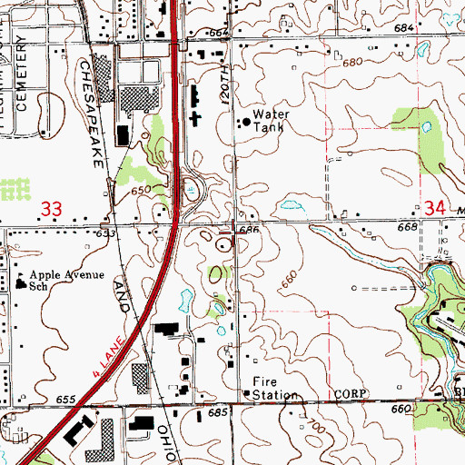 Topographic Map of Lord of Life Lutheran Church, MI