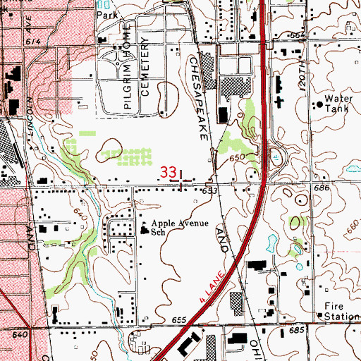 Topographic Map of Lighthouse Baptist Church, MI