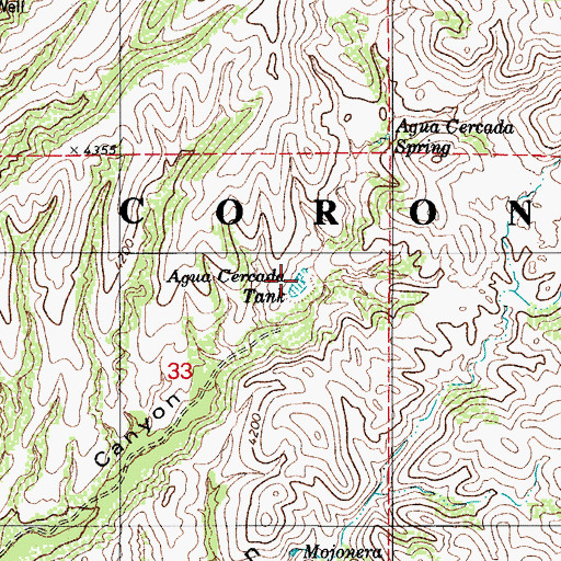 Topographic Map of Agua Cercada Tank, AZ