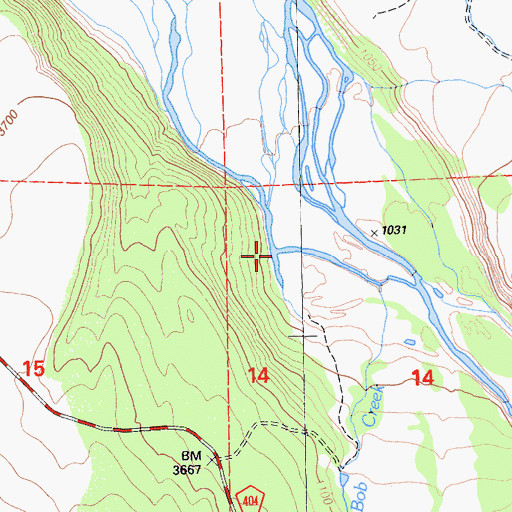 Topographic Map of Bob Creek, CA