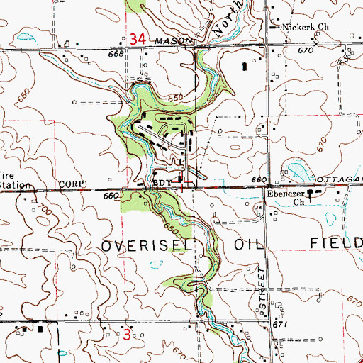 Topographic Map of Seventh Day Adventist Church, MI