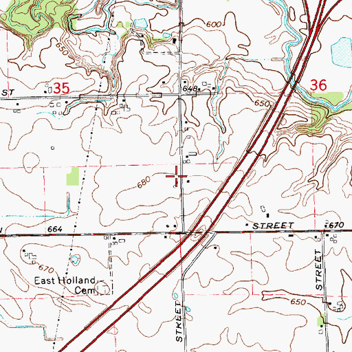 Topographic Map of Ridge Point Community Church, MI