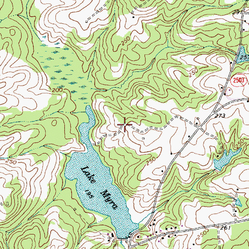 Topographic Map of Lake Myra Elementary School, NC