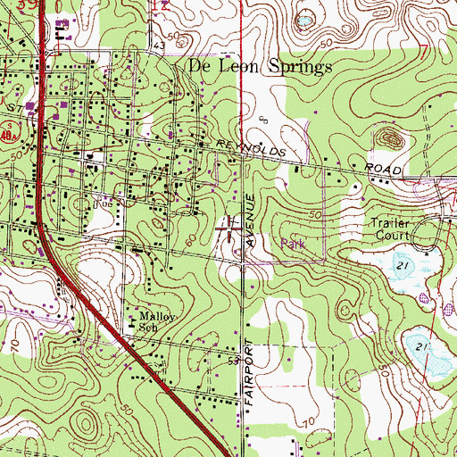 Topographic Map of Pinehurst Cemetery, FL