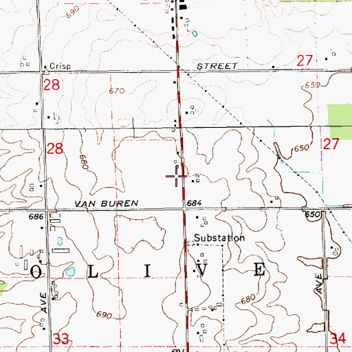Topographic Map of North Holland Reformed Church, MI