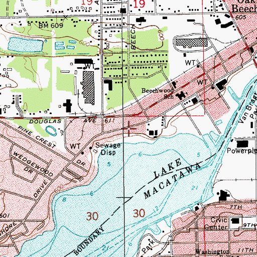 Topographic Map of Lakeview Mobile Park, MI