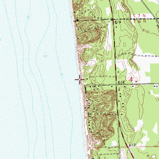Topographic Map of Zwemer Beach, MI