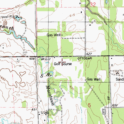 Topographic Map of Winding Creek Golf Club, MI