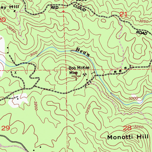 Topographic Map of Bob McKee Mine, CA
