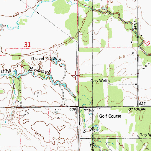 Topographic Map of Ottogan Mobile Home Estates, MI