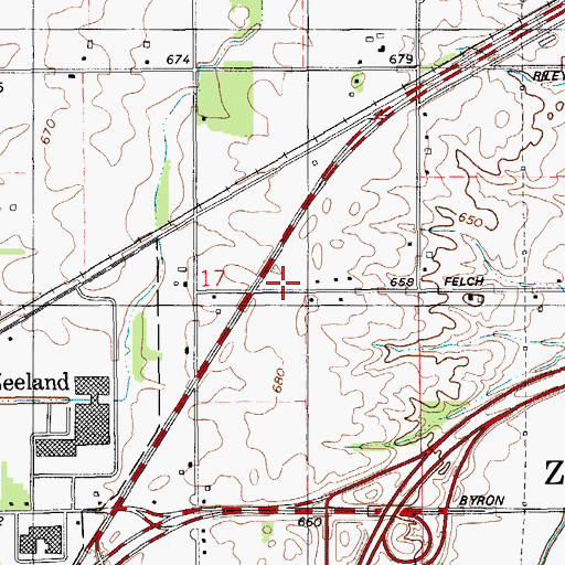 Topographic Map of Gateway Community Church, MI
