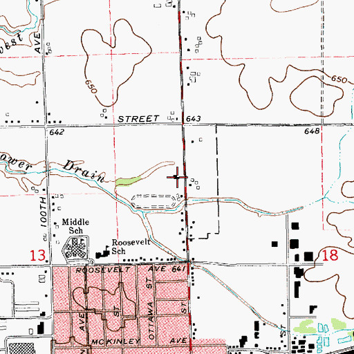 Topographic Map of Zeeland Free Methodist Church, MI