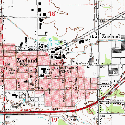 Topographic Map of Bethel Christian Reformed Church, MI