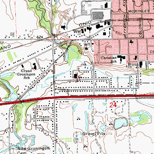 Topographic Map of Haven Christian Reformed Church, MI