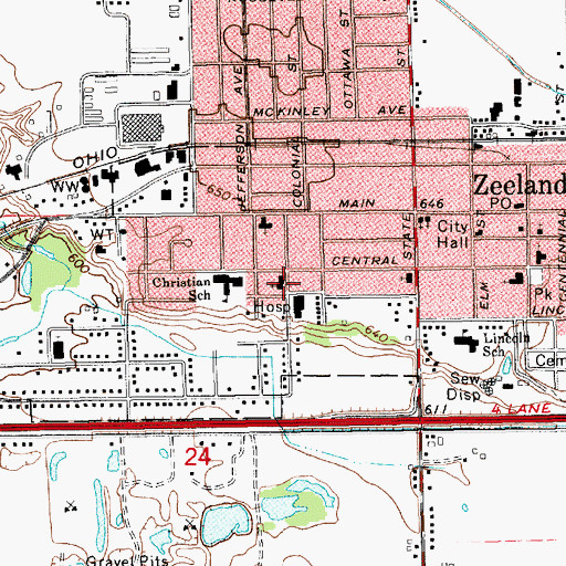 Topographic Map of Faith Reformed Church, MI