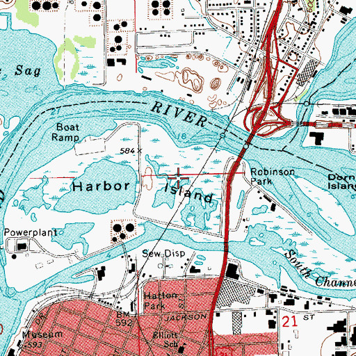 Topographic Map of Old Kent Pond Park, MI