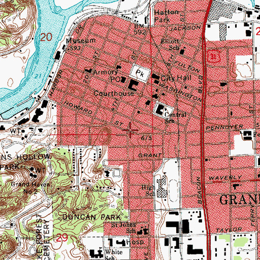 Topographic Map of Johnston Park, MI