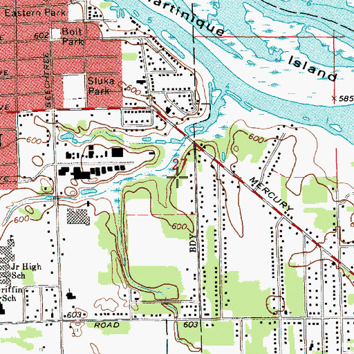 Topographic Map of Klempel Park, MI