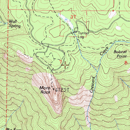 Topographic Map of Bobcat Point, CA