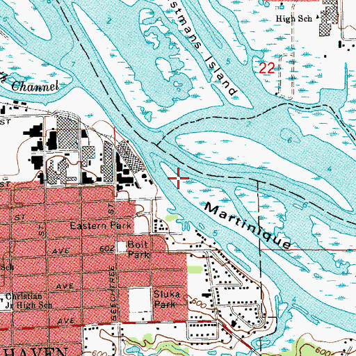 Topographic Map of Kiert Island Park, MI