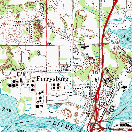 Topographic Map of Fire Barn Park, MI