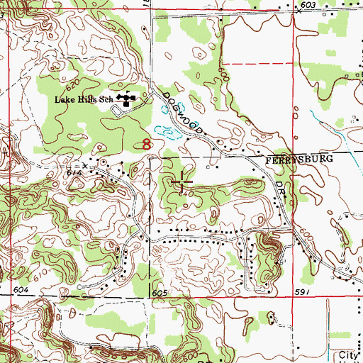 Topographic Map of Ferrysburg Nature Preserve, MI