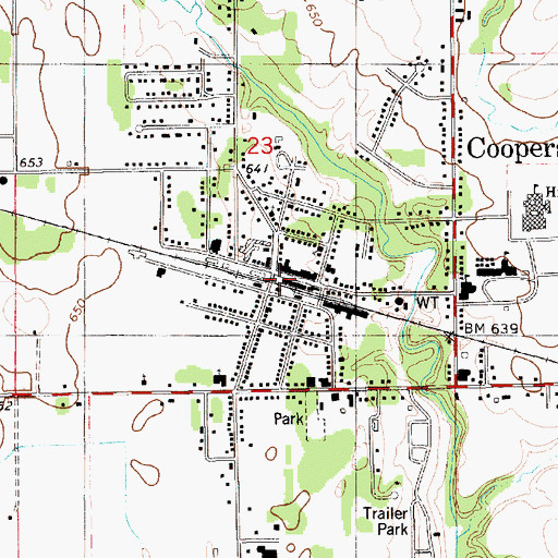 Topographic Map of Coopersville Station, MI