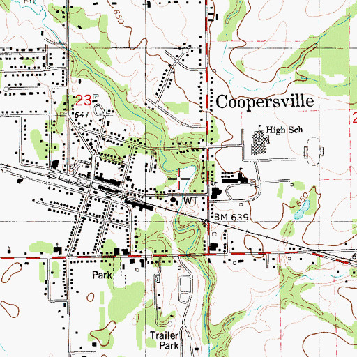 Topographic Map of Main Street Park, MI