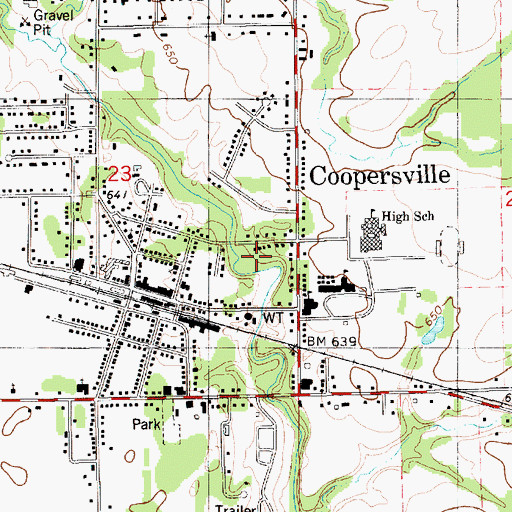 Topographic Map of Grove Street Park, MI