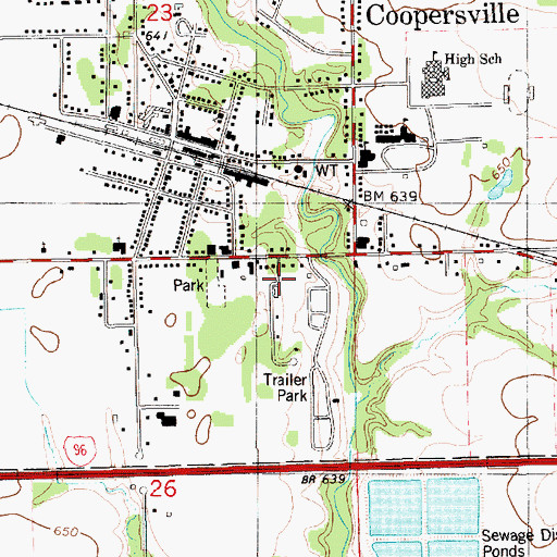 Topographic Map of Coopersville Bible Church, MI