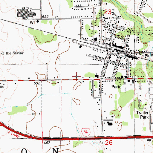 Topographic Map of Coopersville Church of Christ, MI
