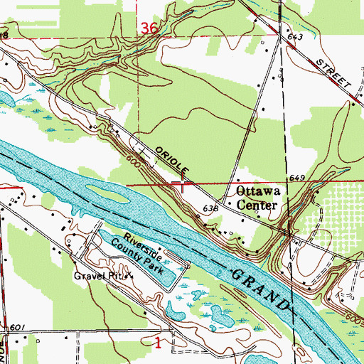 Topographic Map of Conestoga Grand River Campground, MI